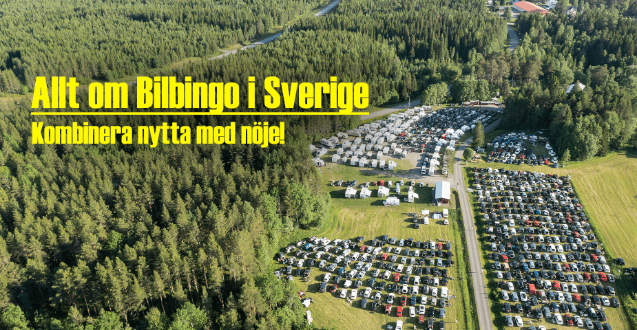Ett foto taget från ovan på ett Bilbingo event i Häggenås.