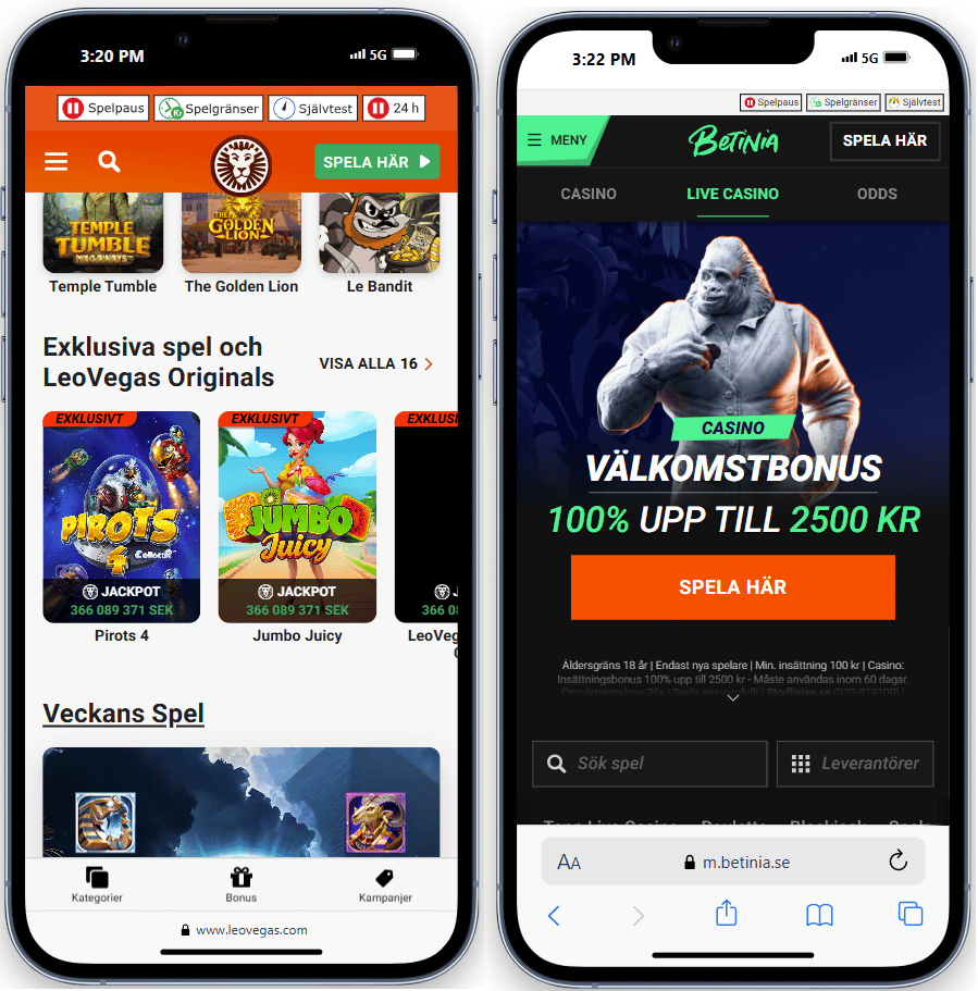 Jämför svenska nätcasinon — välj rätt casino utifrån spelutbud och bonus