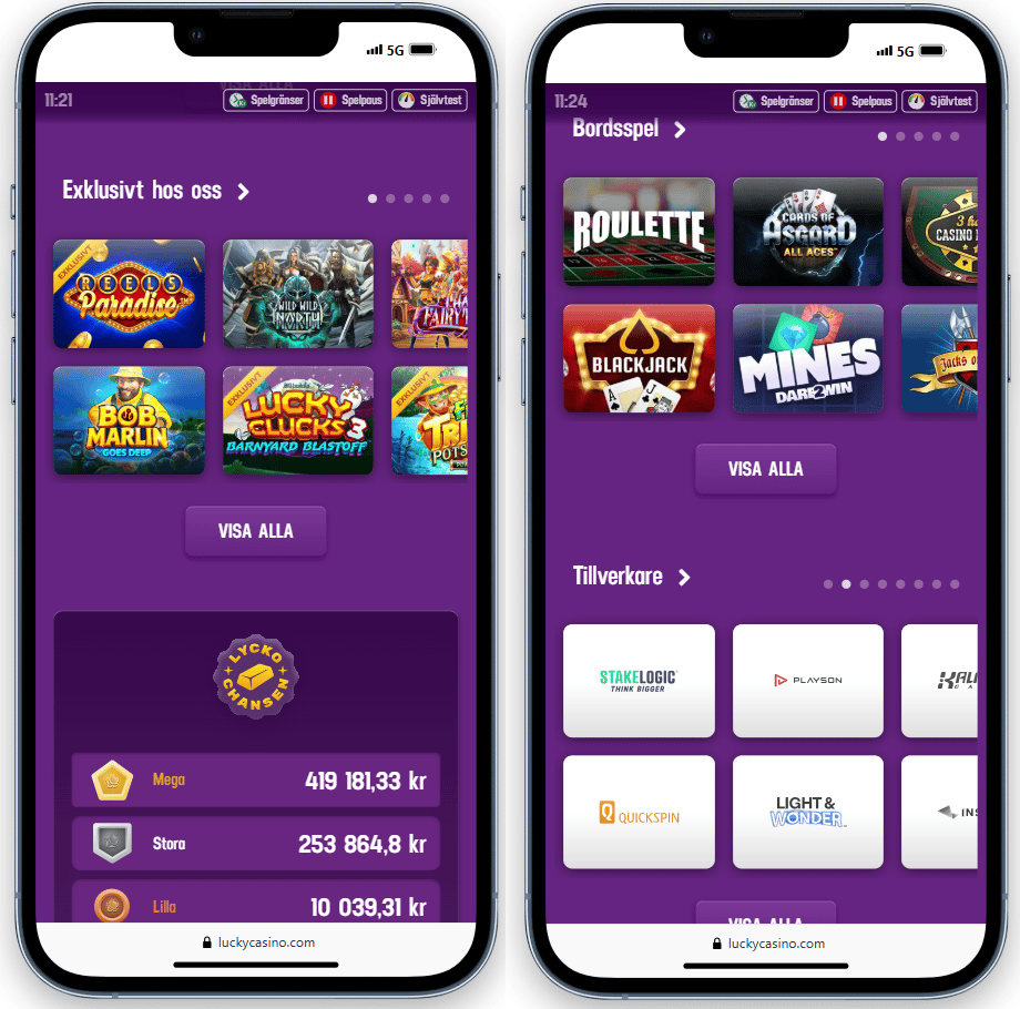 Lucky Casino erbjuder exklusiva spel och bordsspel online