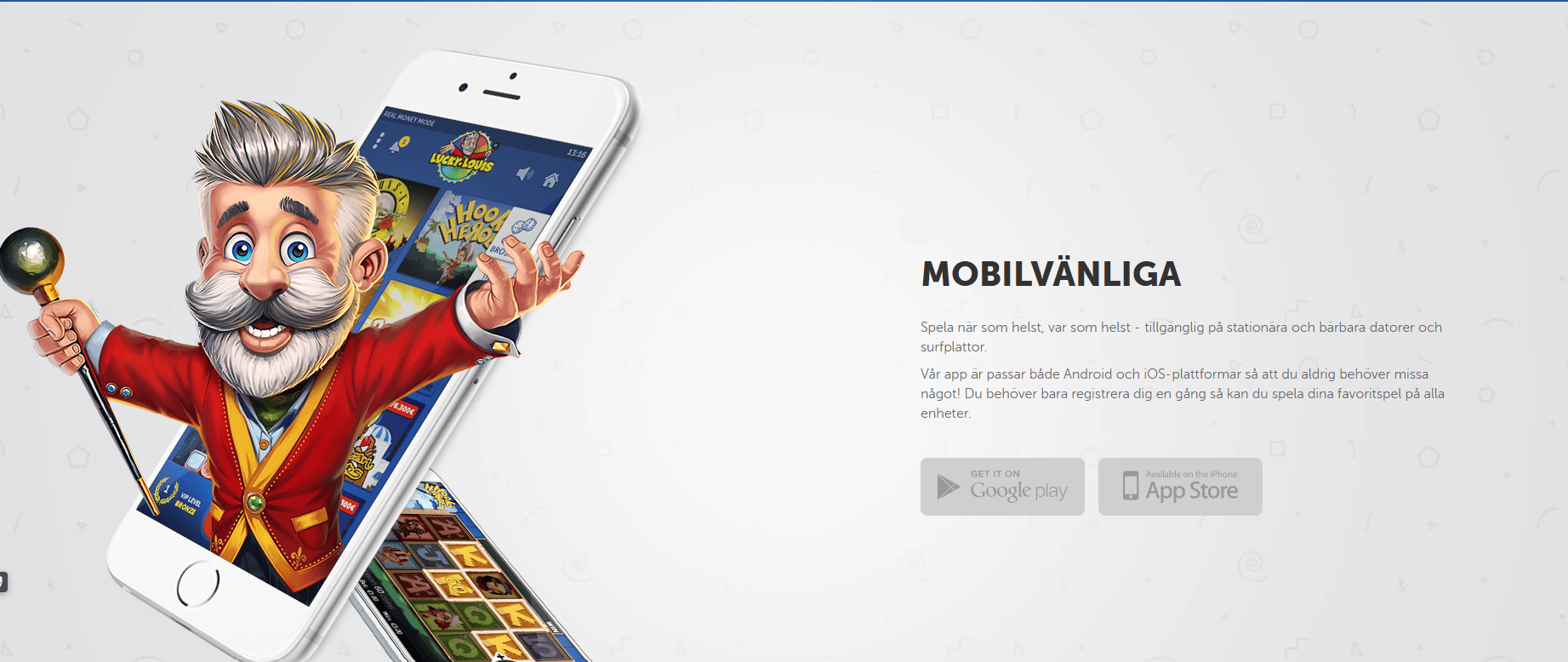 LuckyLouis mobilcasino i webbläsare med BankID-inloggning utan dedikerad app