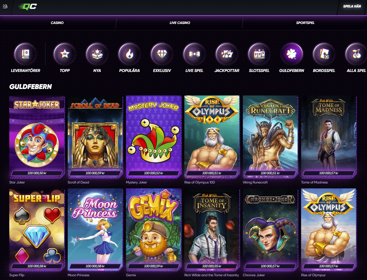 quick casino har över 750 jackpottspel att erbjuda
