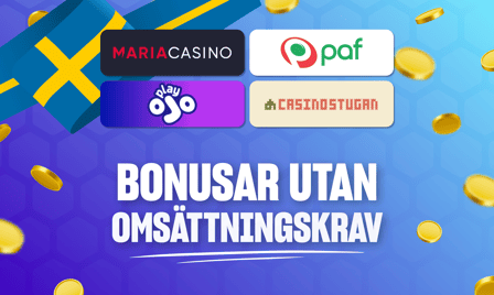 nÃ¤tets bÃ¤sta vÃ¤lkomstbonusar utan omsÃ¤ttningskrav