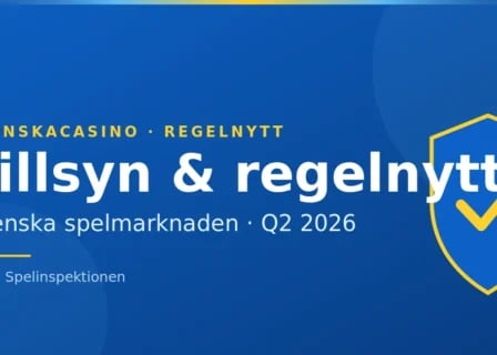 Illustration av spelreglering och tillsyn i Sverige under andra kvartalet 2026