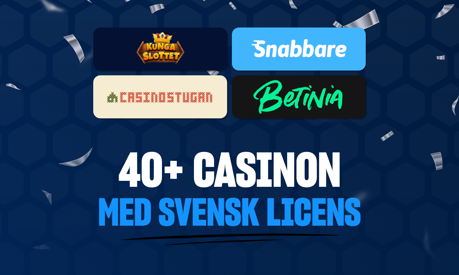 Casinon med svensk licens — jämför 40+ godkända spelbolag i Sverige