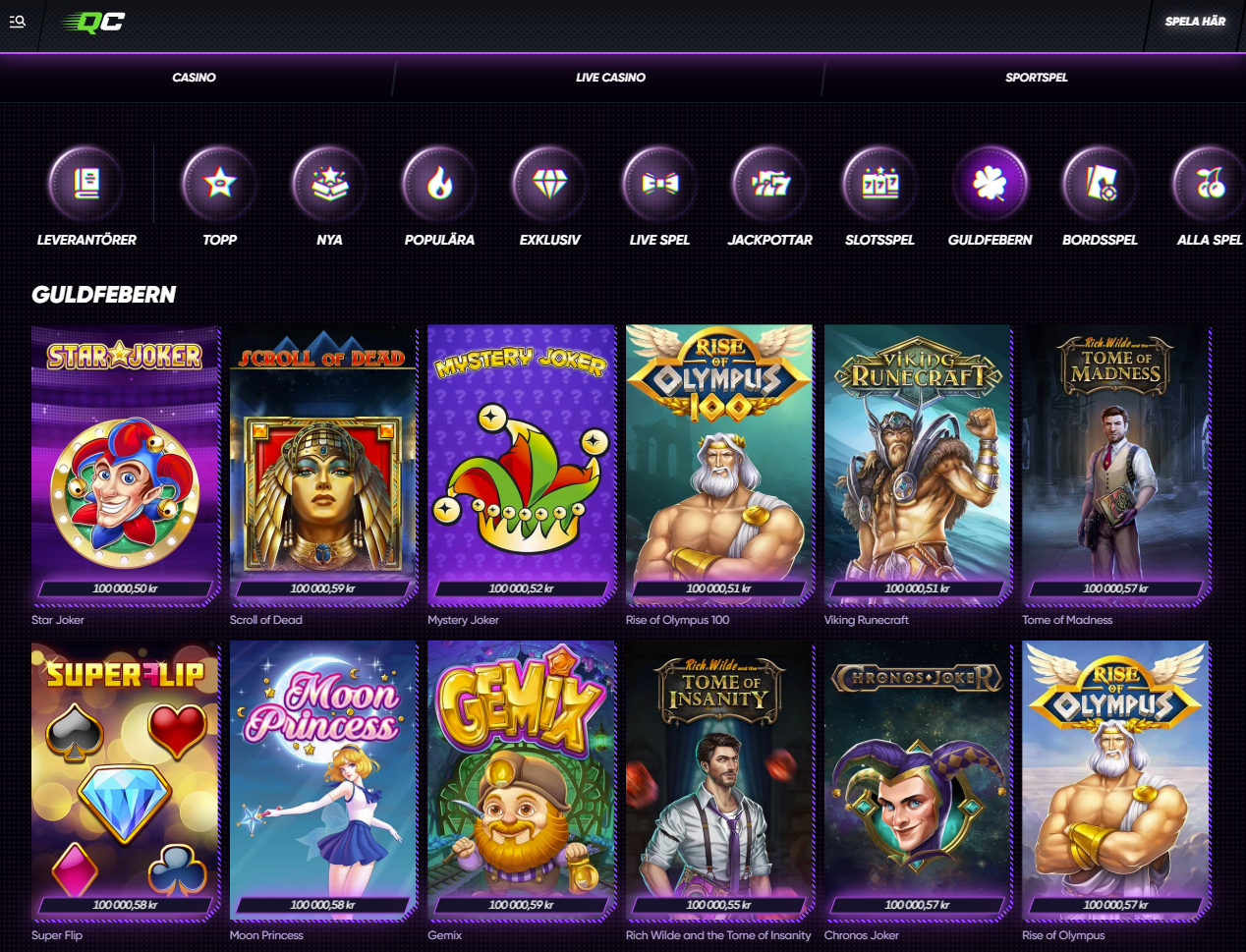 quick casino har över 750 jackpottspel att erbjuda